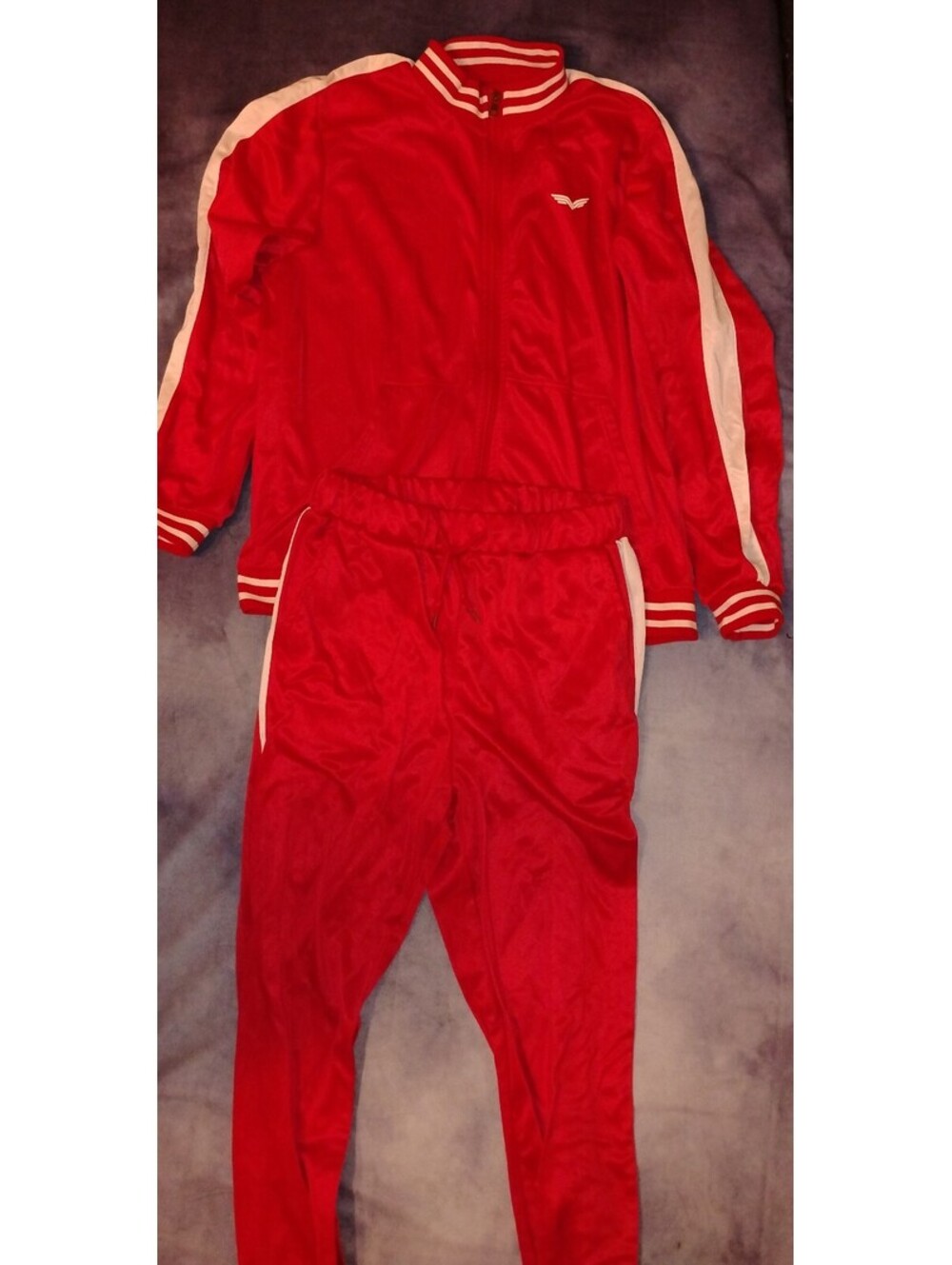 Red track suit/costume